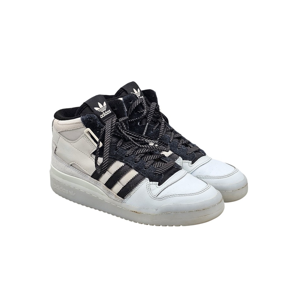 Adidas Mens Forum Mid Baby Blue White Leather Athletic Sneakers H01940 Size 6
